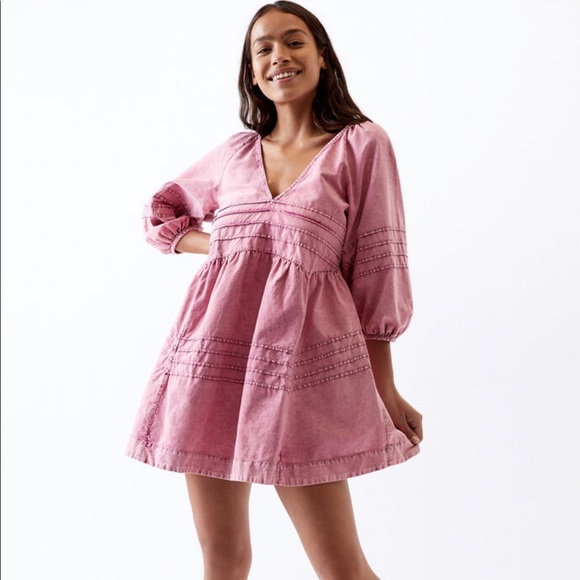 FREE PEOPLE Sweet Surrender Denim Minidress XL - Picture 2 of 12